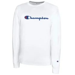 CHAMPION Men's Classic Jersey Script Logo Long-Sleeve Tee