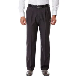 HAGGAR Men's E-CLO Stria Dress Pant