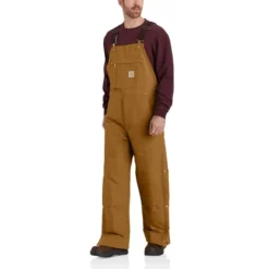 CARHARTT Men's Loose Fit Firm Duck Insulated Bib Overall -Default Template 3 2076515 201 alt3