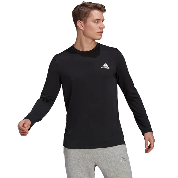 ADIDAS Men's Aeroready D2M Long Sleeve Tee 2 ADIDAS Men's Aeroready D2M Long Sleeve Tee - Image 2