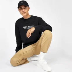 JACK WILLS Men's Strensham Crew Neck Sweatshirt -Default Template 3 2081092 001 alt3