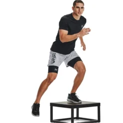 UNDER ARMOUR Men's HeatGear Pocket Long Compression Shorts -Default Template 3 2082220 001 alt6