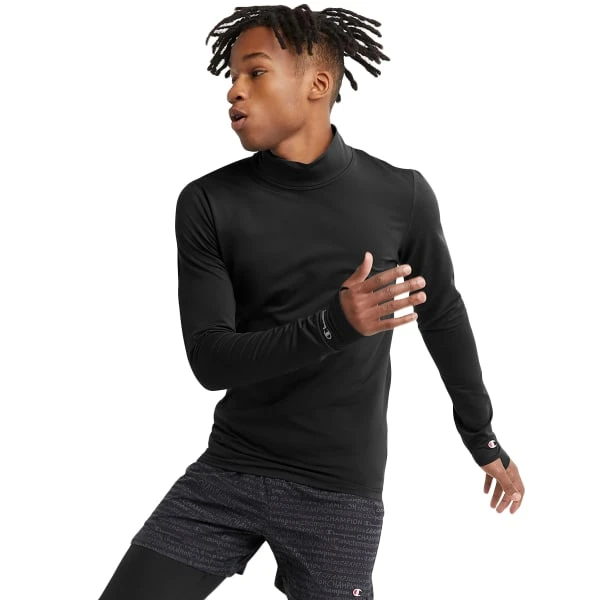 CHAMPION Men's Cold Weather Mock Neck Long-Sleeve Tee 1 CHAMPION Men's Cold Weather Mock Neck Long-Sleeve Tee