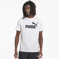 PUMA Men's Essentials Short-Sleeve Logo Tee -Default Template 3 2084029 101 alt2