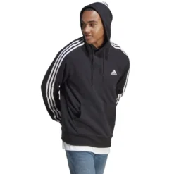 ADIDAS Men's Essentials 3-Stripes Hoodie -Default Template 3 2084543 001 alt4