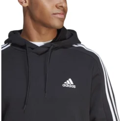 ADIDAS Men's Essentials 3-Stripes Hoodie -Default Template 3 2084543 001 alt5
