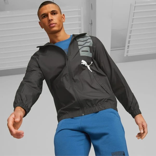 PUMA Men's Hooded Graphic Windbreaker 3 PUMA Men's Hooded Graphic Windbreaker - Image 3