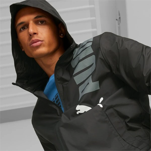 PUMA Men's Hooded Graphic Windbreaker 5 PUMA Men's Hooded Graphic Windbreaker - Image 5