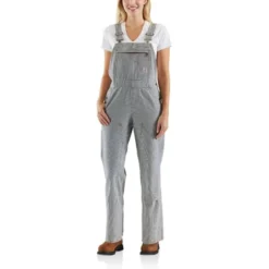 CARHARTT Women's 103042 Relaxed Fit Denim Railroad Stripe Bib Overall -Default Template 3 2089821 476 alt2