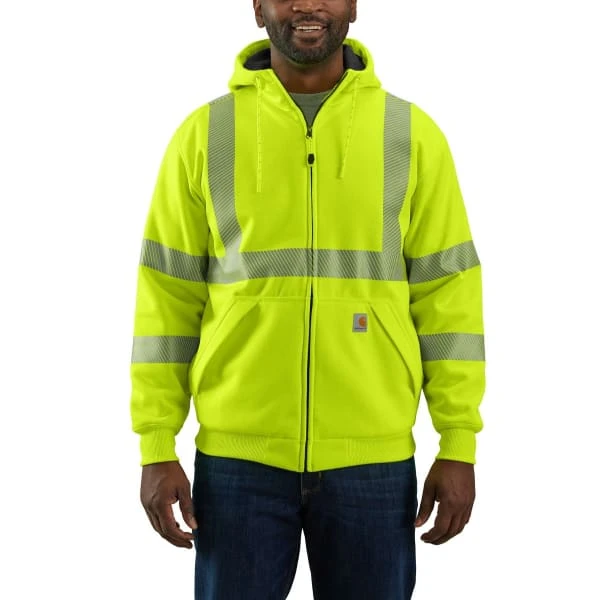 CARHARTT Men's 104988 High-Vis Rain Defender Loose Fit Midweight Thermal-Lined Full-Zip Class 3 Sweatshirt 2 CARHARTT Men's 104988 High-Vis Rain Defender Loose Fit Midweight Thermal-Lined Full-Zip Class 3 Sweatshirt - Image 2
