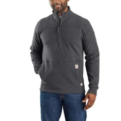 CARHARTT Men's 105012 Flame Resistant Rain Defender Relaxed Fit Mock Neck Fleece Pullover, Extended Sizes -Default Template 3 2089911 004 alt1