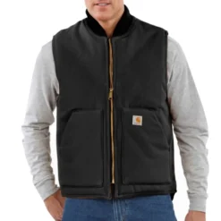 CARHARTT Men's V01 Relaxed Fit Firm Duck Insulated Rib Collar Vest, Extended Sizes -Default Template 3 2090003 074 alt2