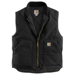 CARHARTT Men's V01 Relaxed Fit Firm Duck Insulated Rib Collar Vest, Extended Sizes